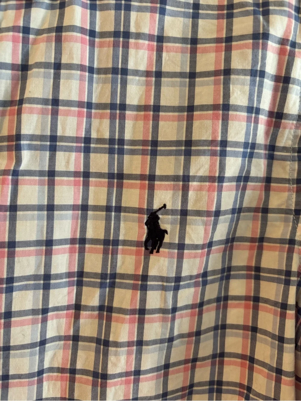Ralph Lauren Boys Plaid Button-Down Shirt L/G (14-16) Blue Pink White